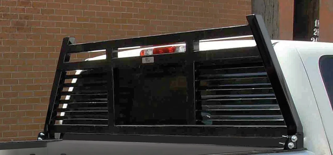 CR210BO – CATTLEMAN Headache Rack, Louvered With Window Cutout Painted Black Steel Can Be Used With A Cross Over Tool...